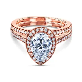 2-3/5ct.tw Pear Halo Bridal Set