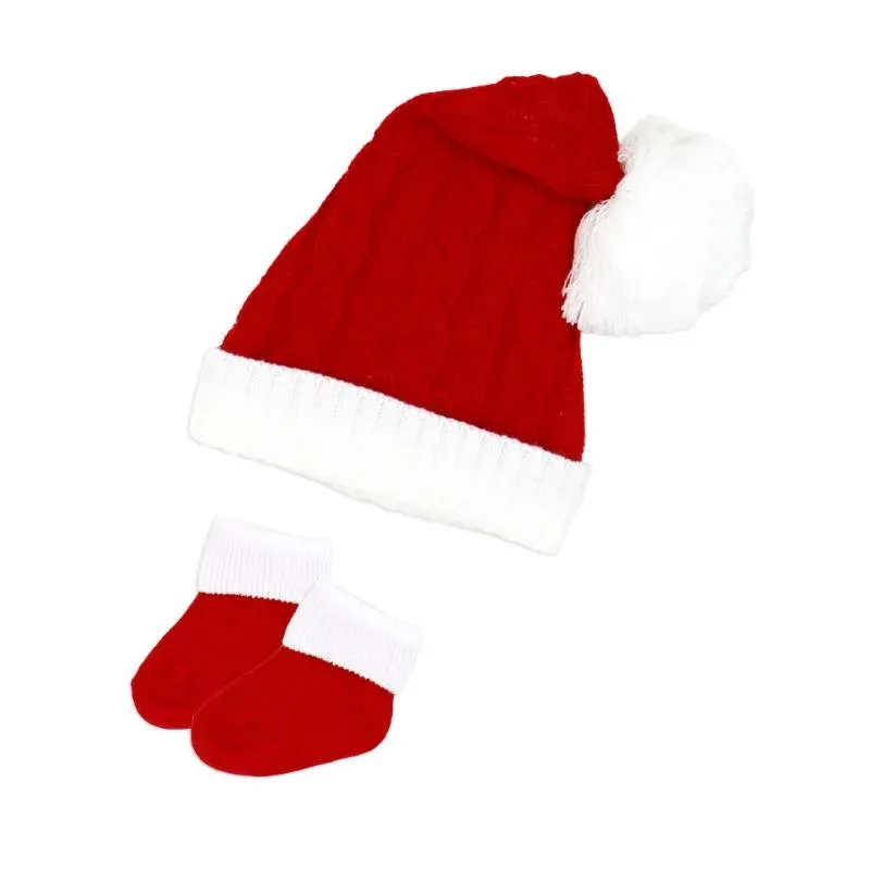 2Pk Red Santa Hat & Bootie Set