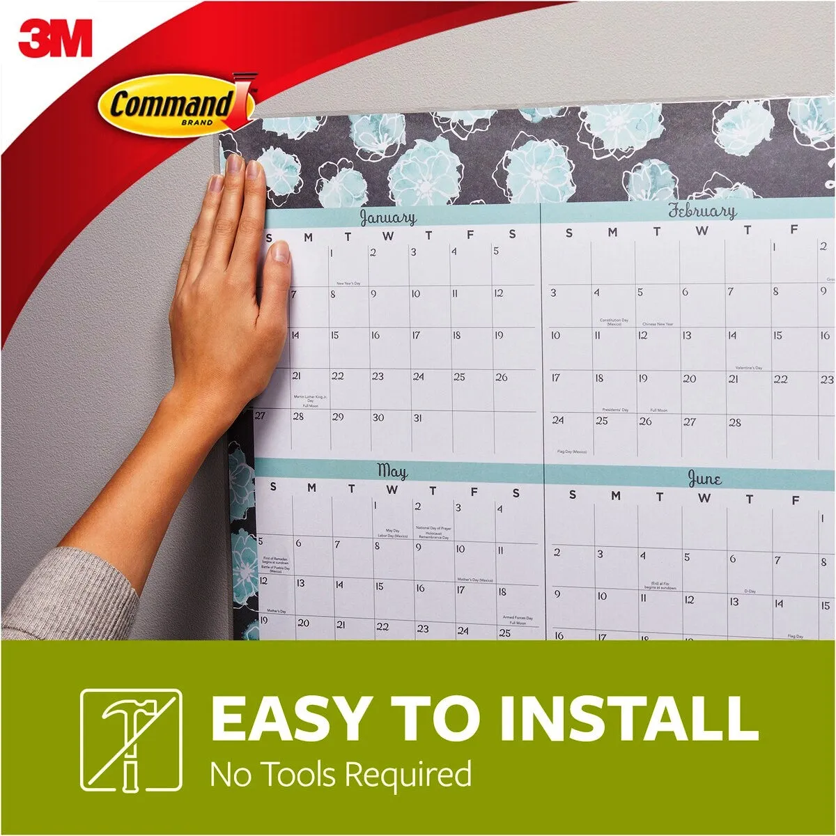 3M Command Adhesive Poster Strips 12 Pack - White