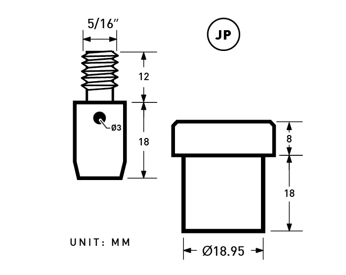 9.5mm Double Cap Flat Head Rivet | EK-DF95*65