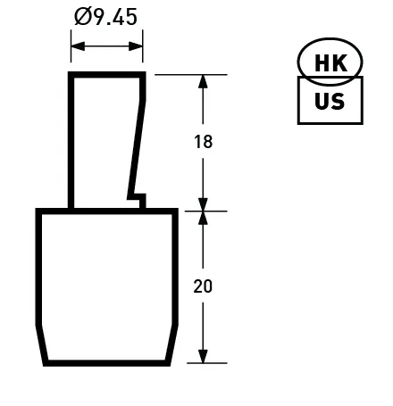 9.5mm Double Cap Flat Head Rivet | EK-DF95*65