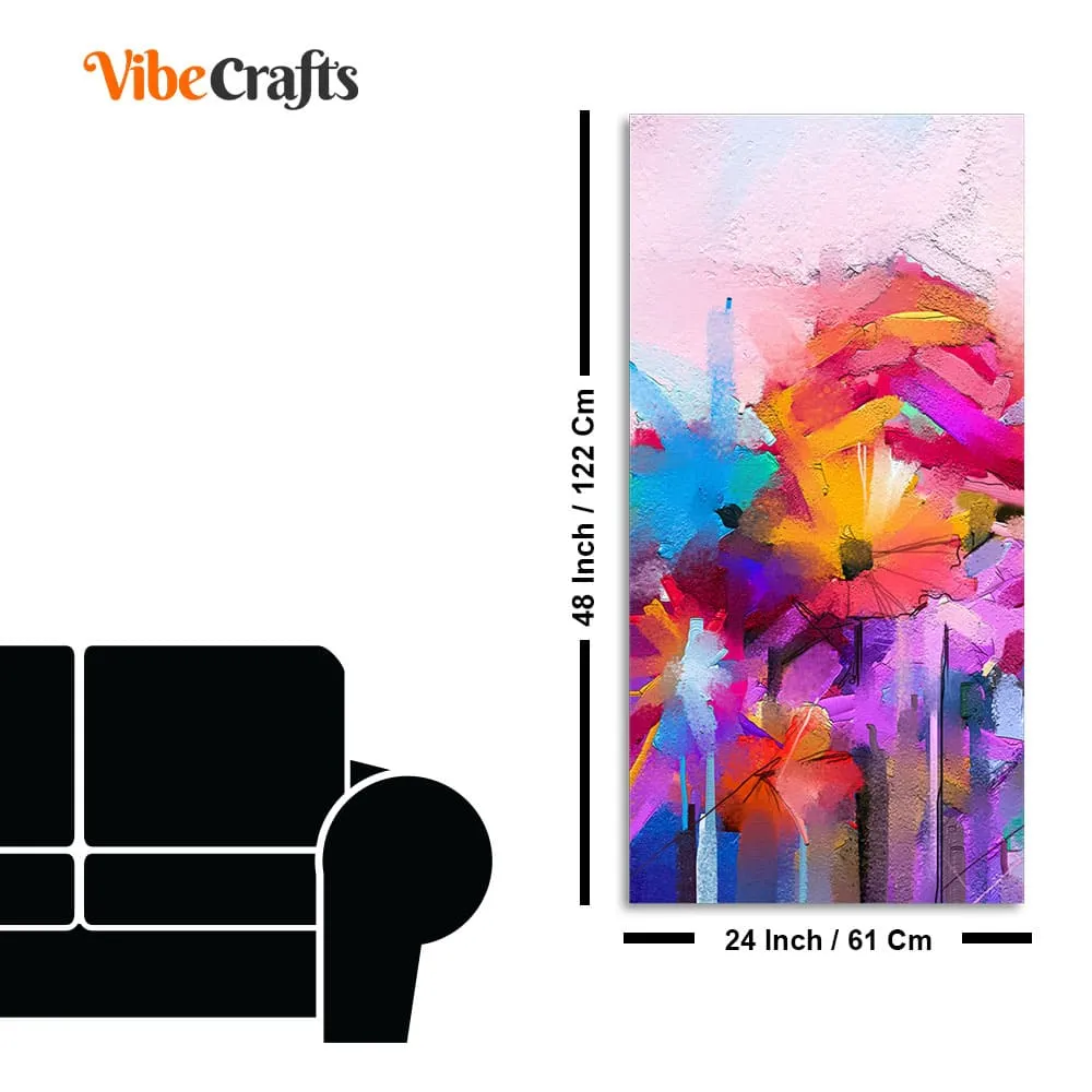Abstract Colorful Acrylic Painting of Flowers