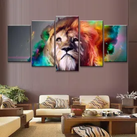 Abstract Colorful Lion's Head