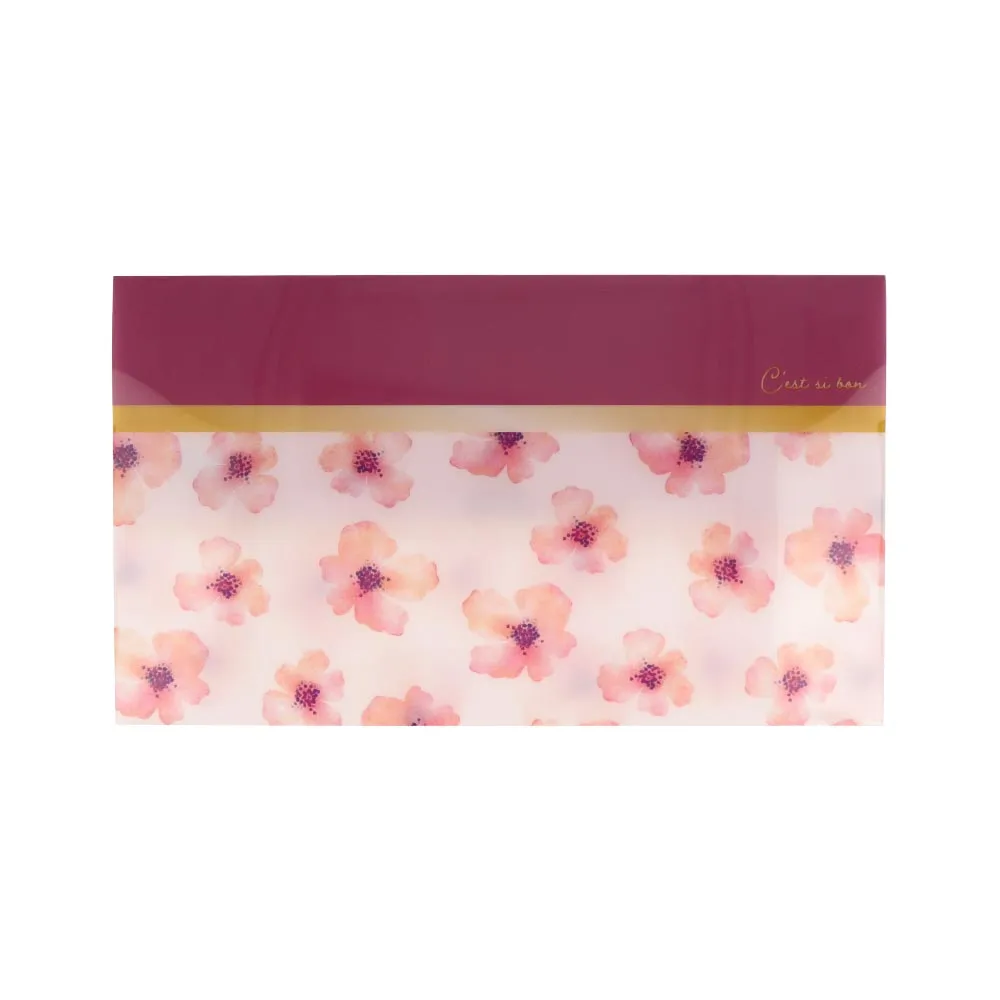 Antibacterial Wide Face Mask Case Pink Flower