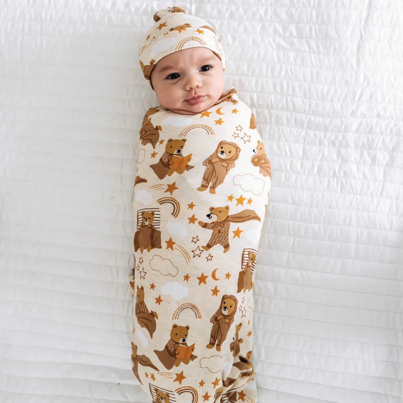 Beary Sleepy Swaddle & Hat Set