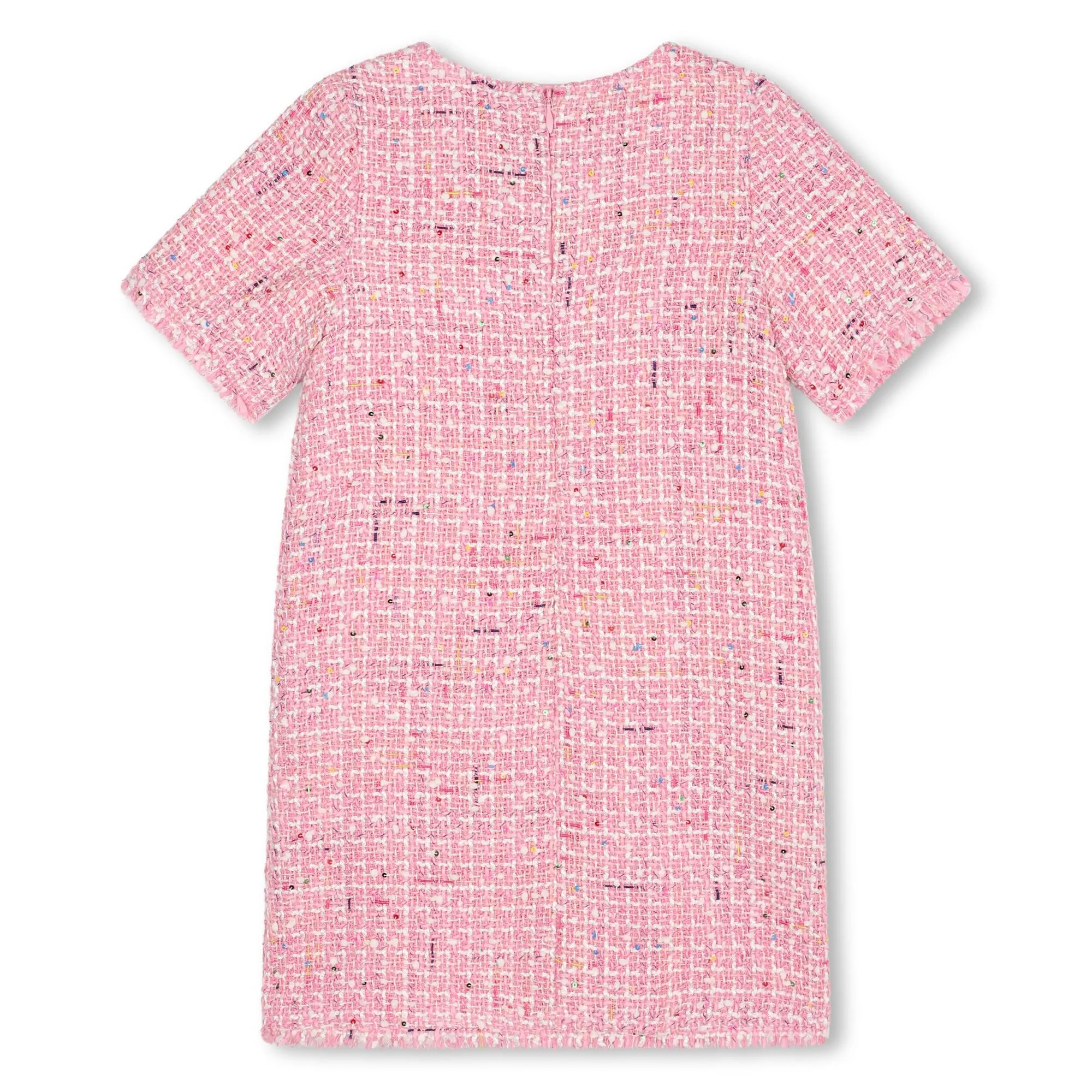 Billieblush Girls Pink Bouclé Tweed Dress