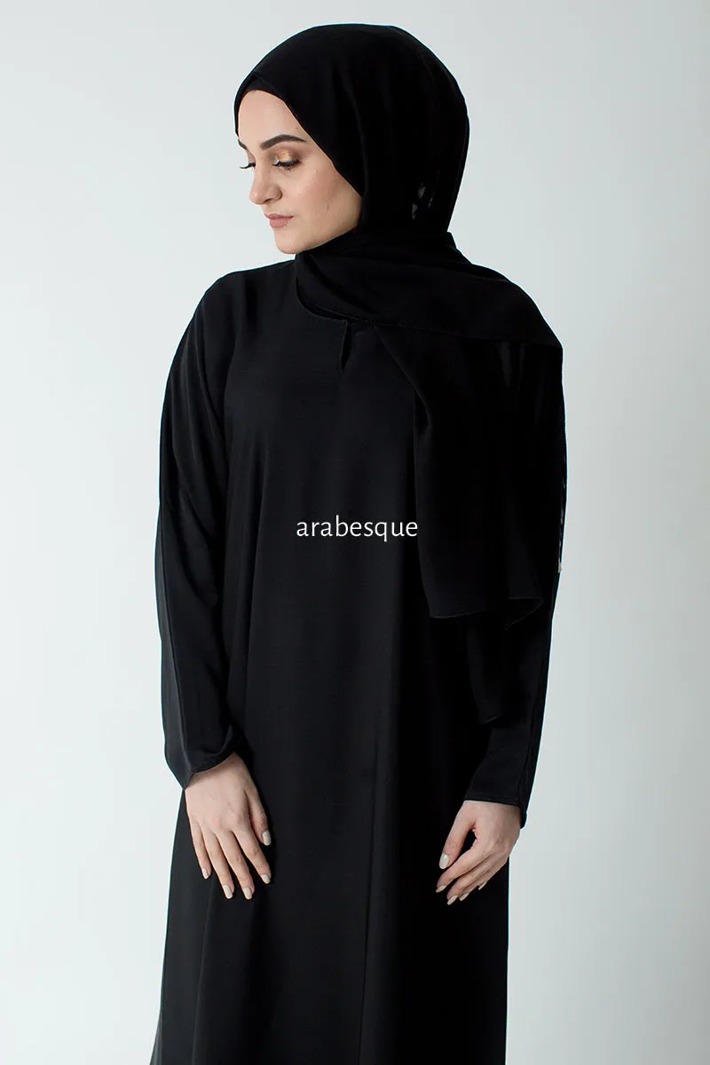 Black Internet Cloth Abaya (No Pocket, With Pocket, Zip)