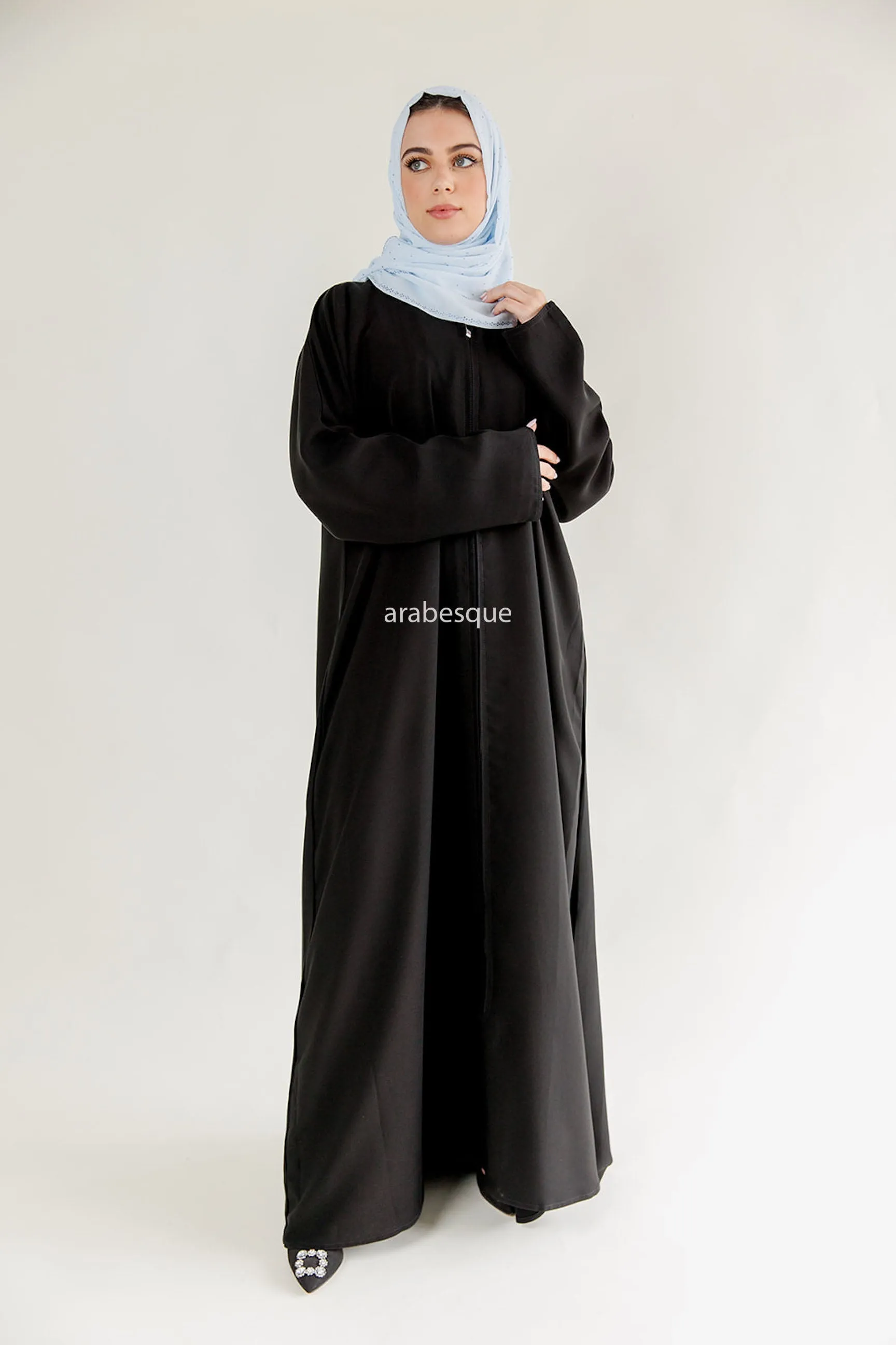 Black Internet Cloth Abaya (No Pocket, With Pocket, Zip)