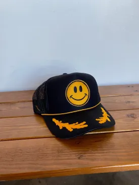 Black Smiley Face Hat
