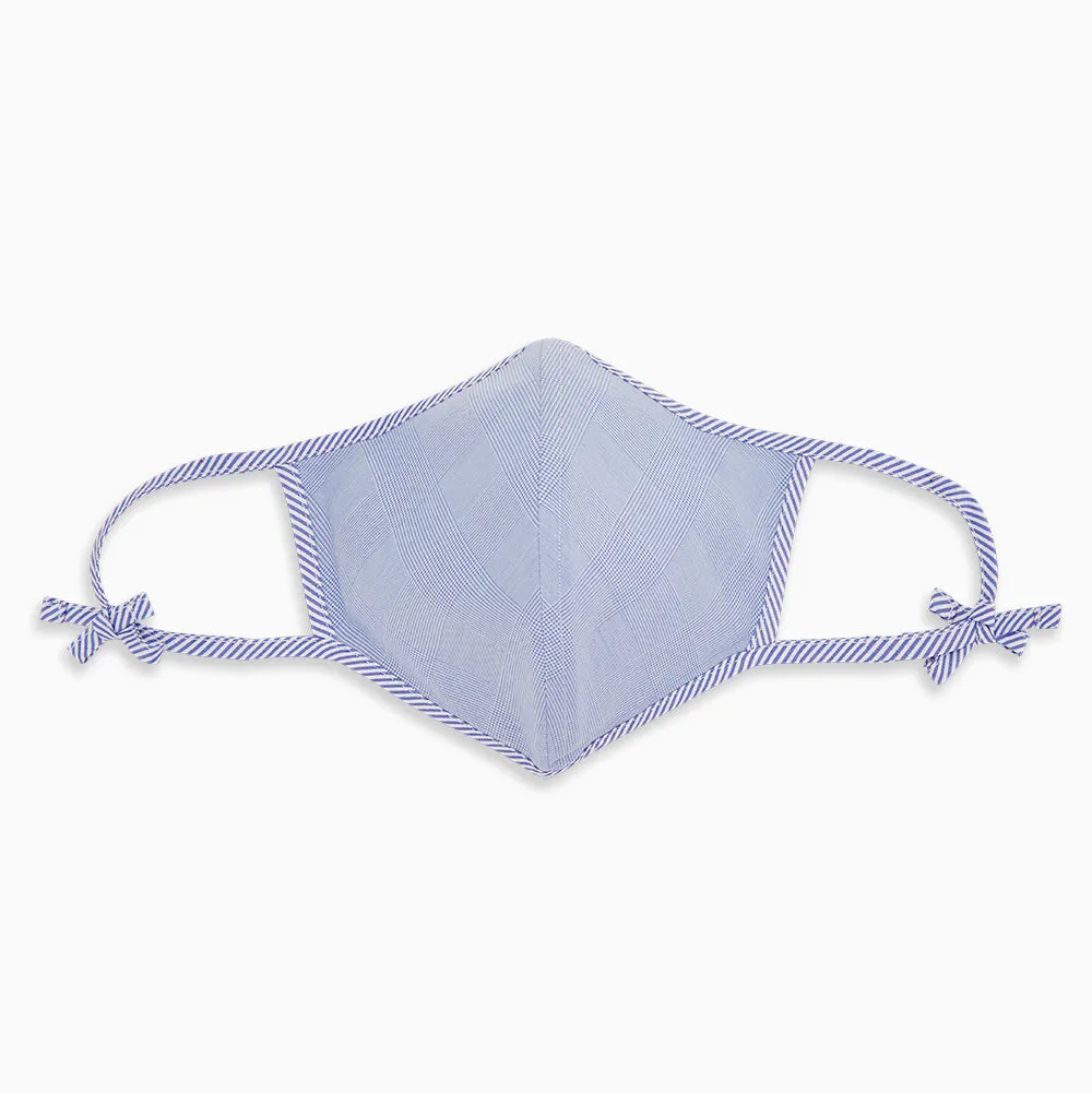 Blue Fine Check Zephyr Cotton Commuter Mask With 3 Viroformula™ Filters
