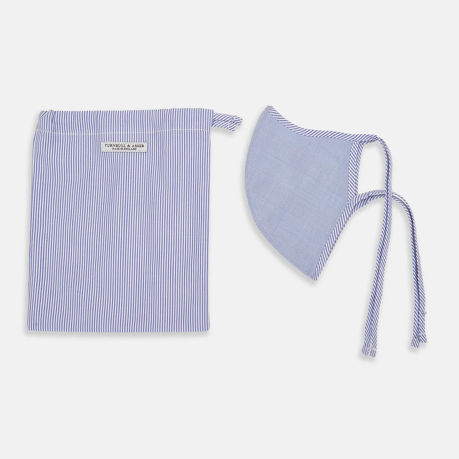 Blue Fine Check Zephyr Cotton Commuter Mask With 3 Viroformula™ Filters