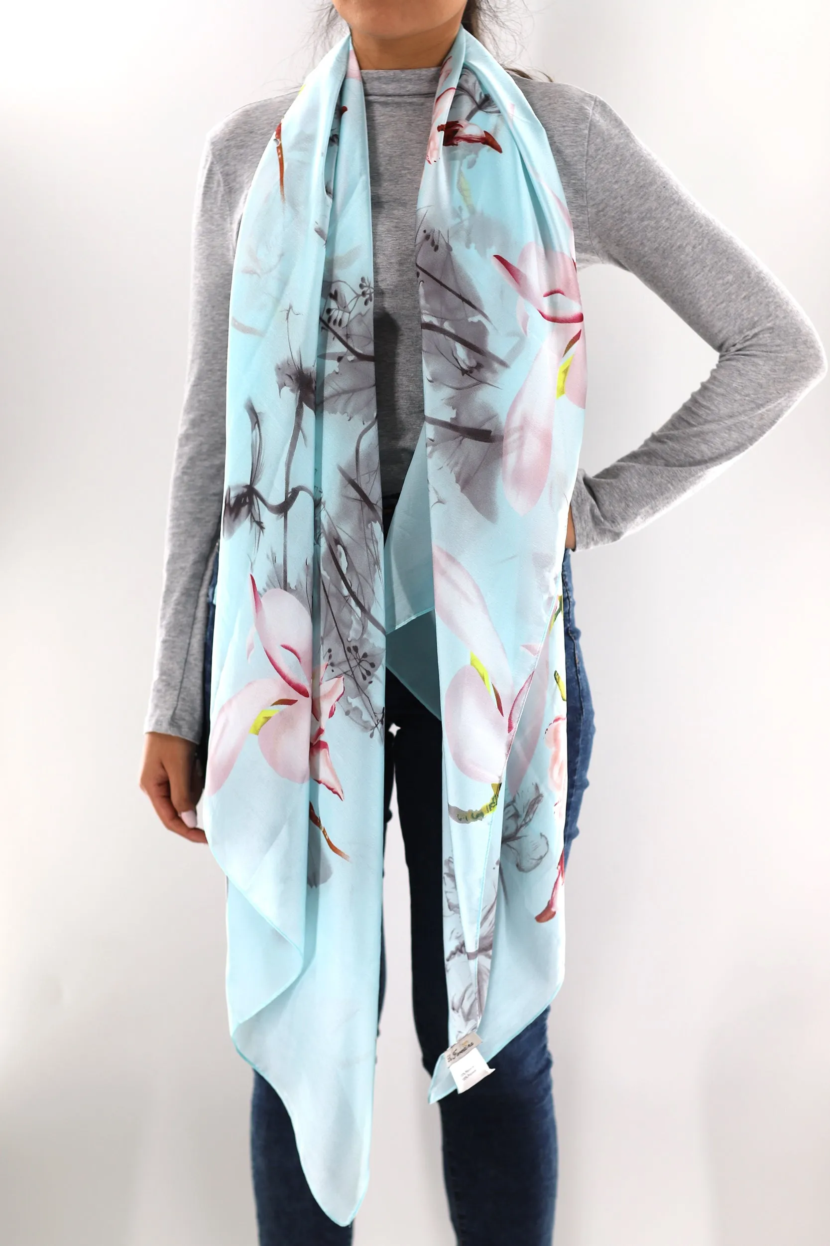 Blue Floral Print Scarf by La Fiorentina -  Available in multiple colors