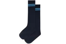 Boys 3/4 Striped Long Socks - Emb Navy/Sky