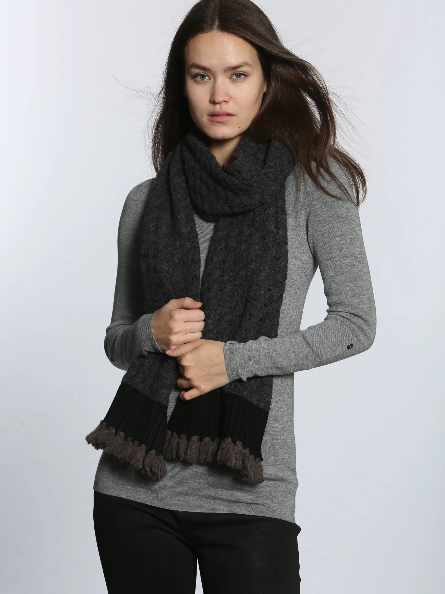 Cable Fringe Scarf