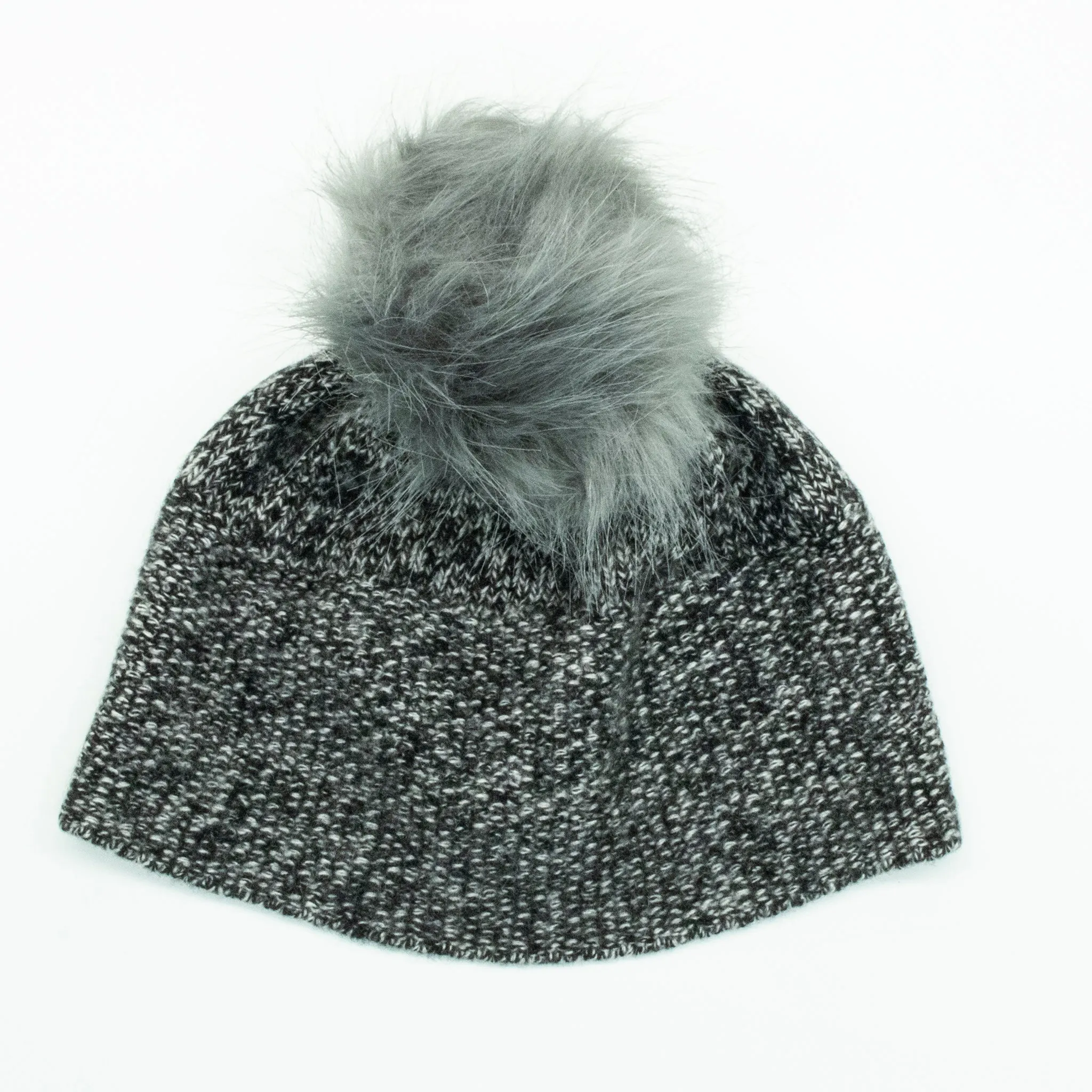 CASHMERE TWEED HAT WITH POM POM