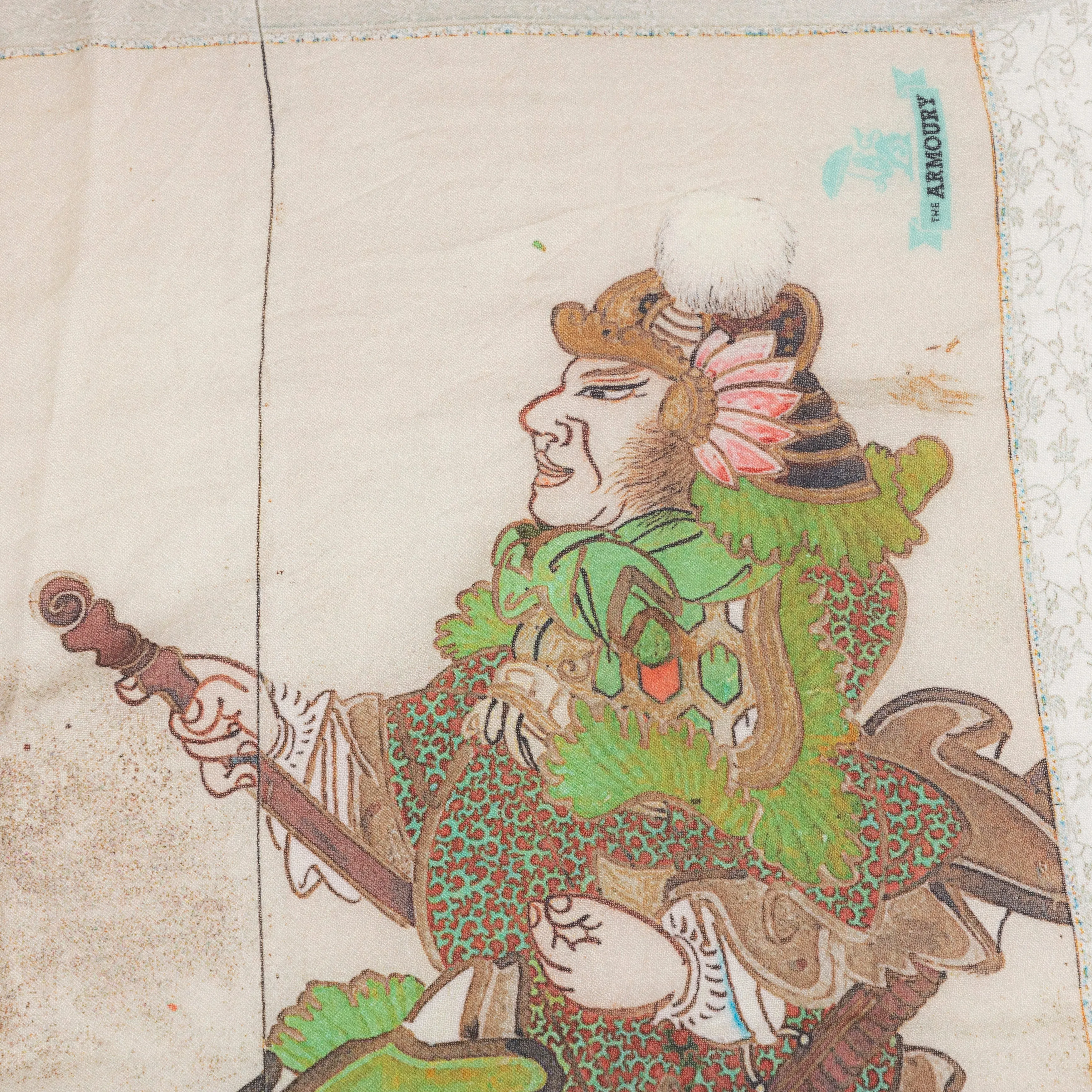 Cashmere/Silk Three Kingdoms Print Scarf