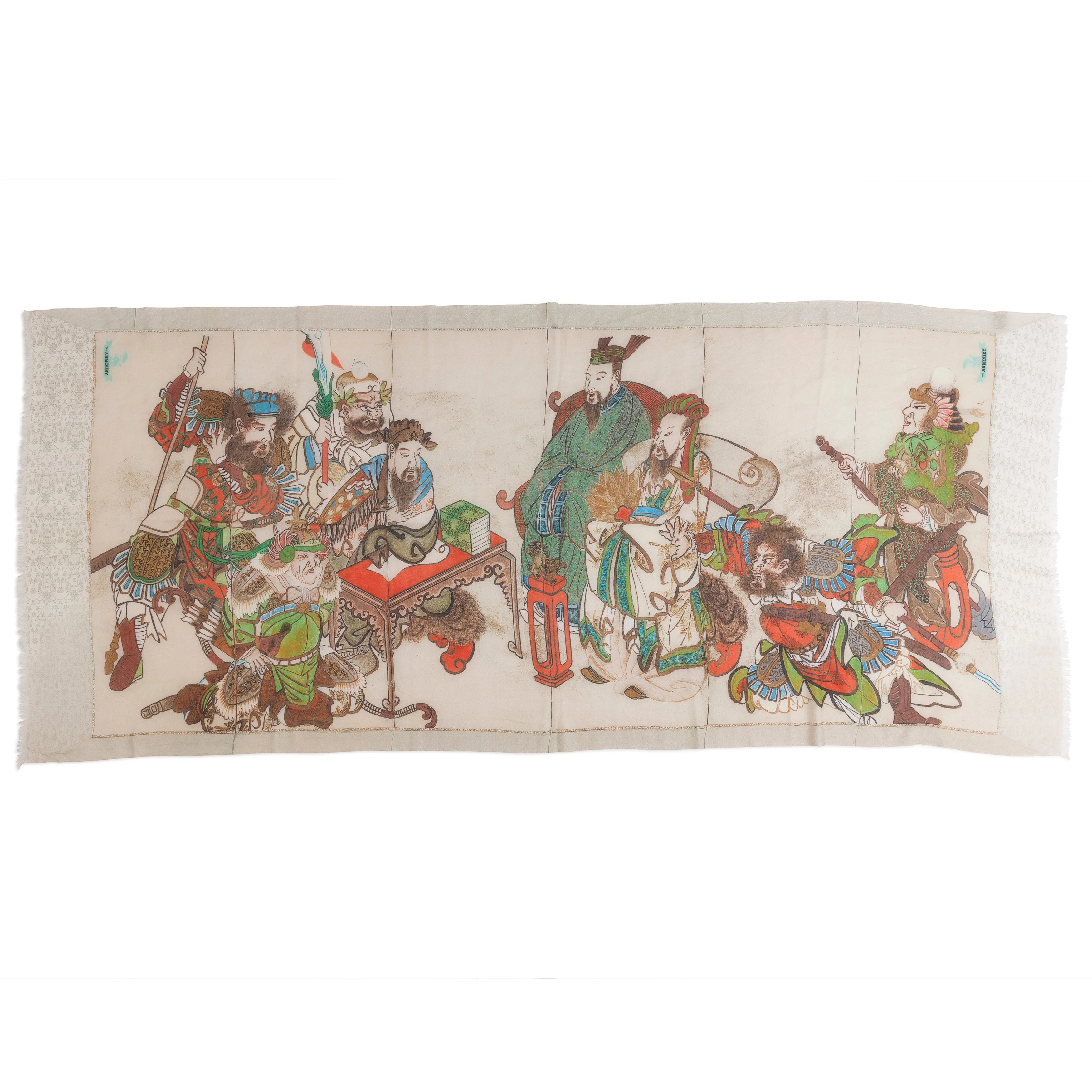 Cashmere/Silk Three Kingdoms Print Scarf