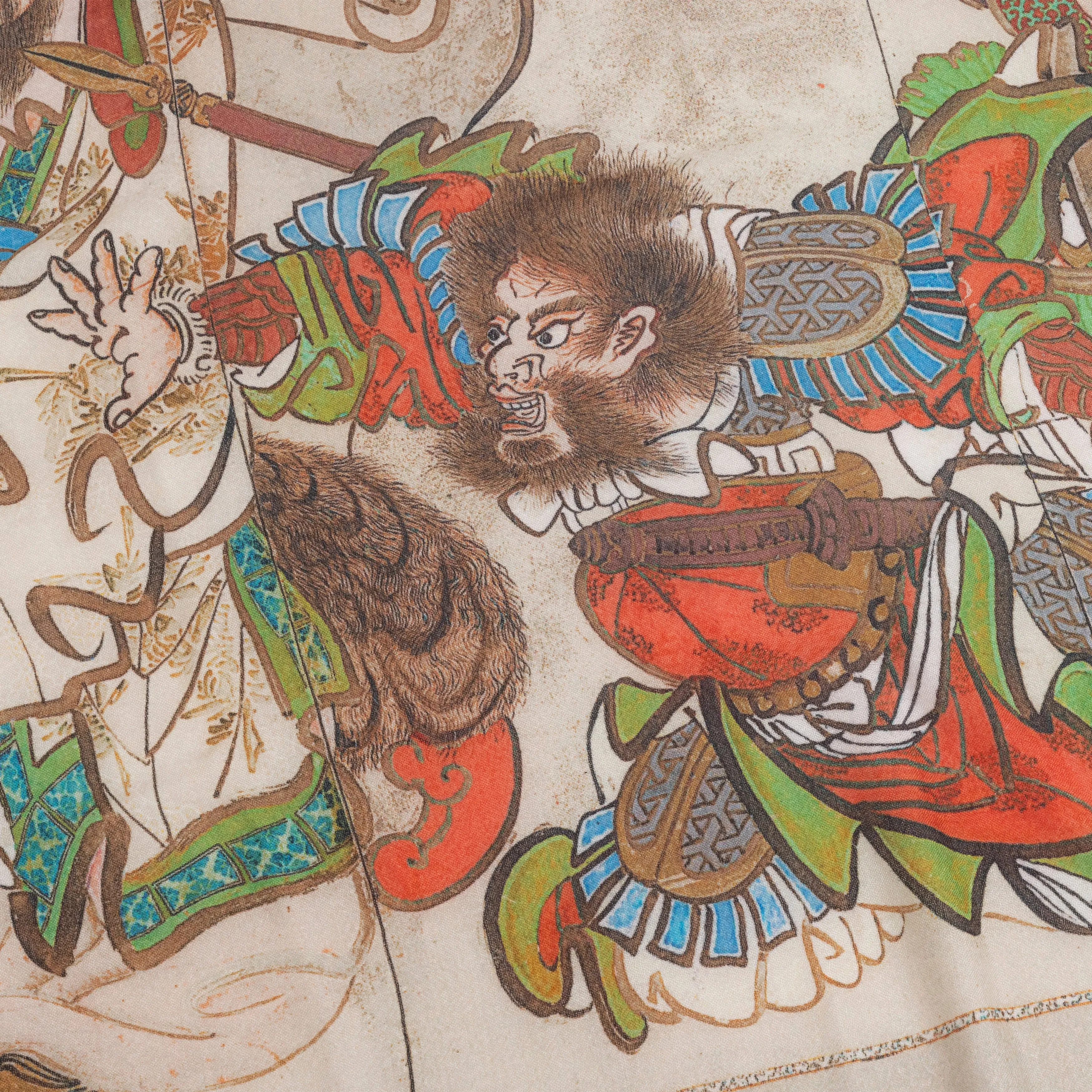 Cashmere/Silk Three Kingdoms Print Scarf