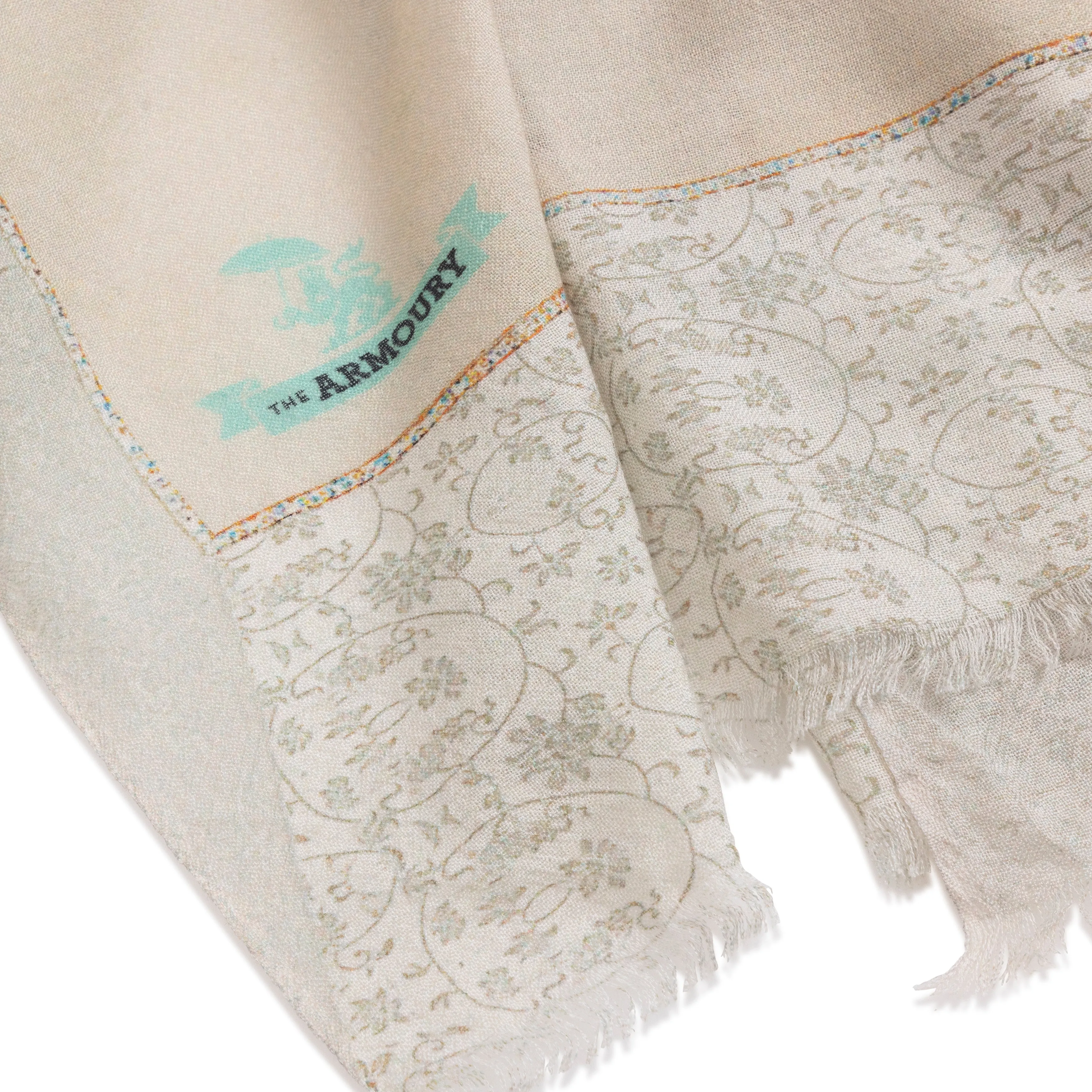 Cashmere/Silk Three Kingdoms Print Scarf