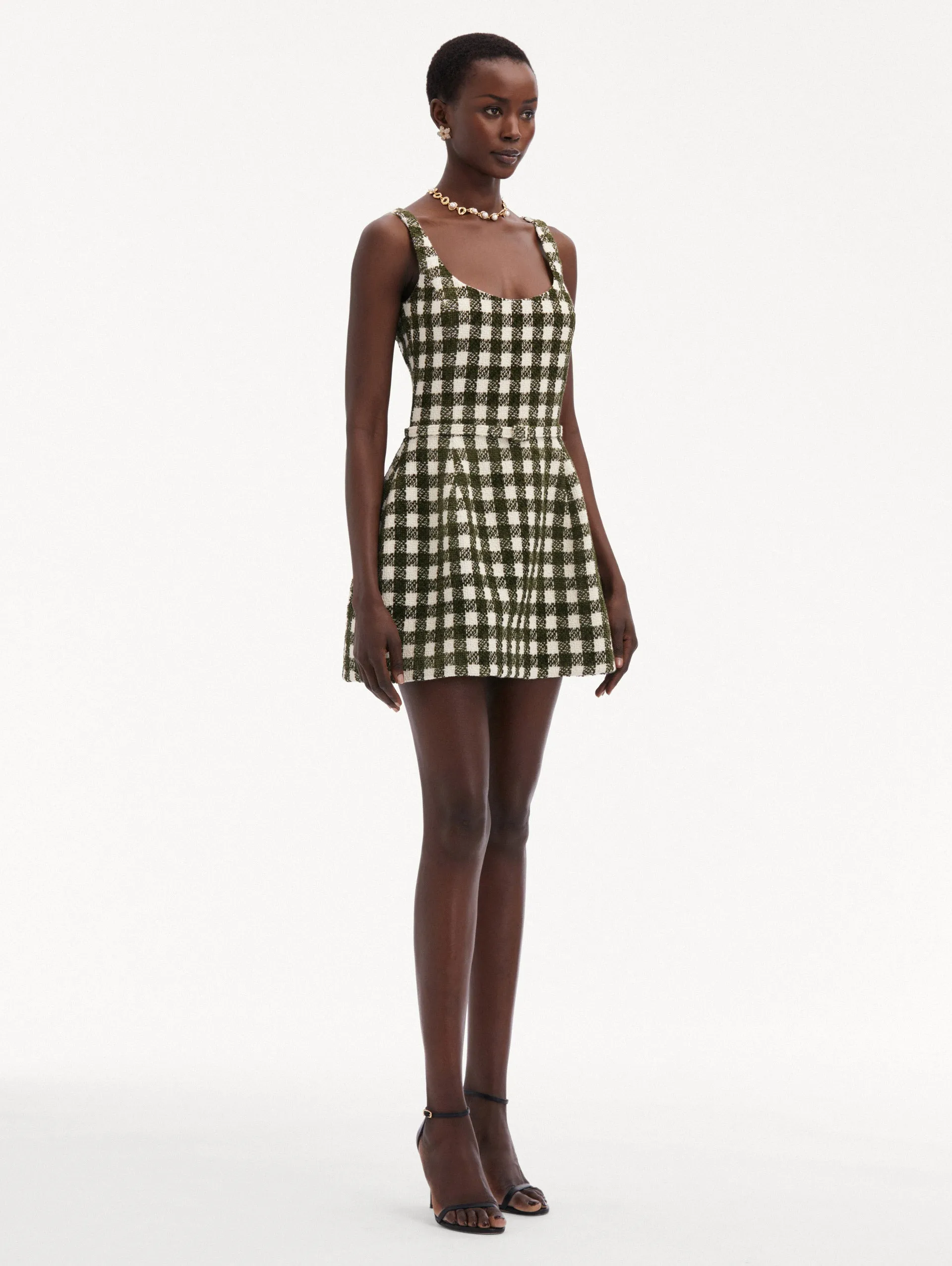 Chenille Check Tweed Dress