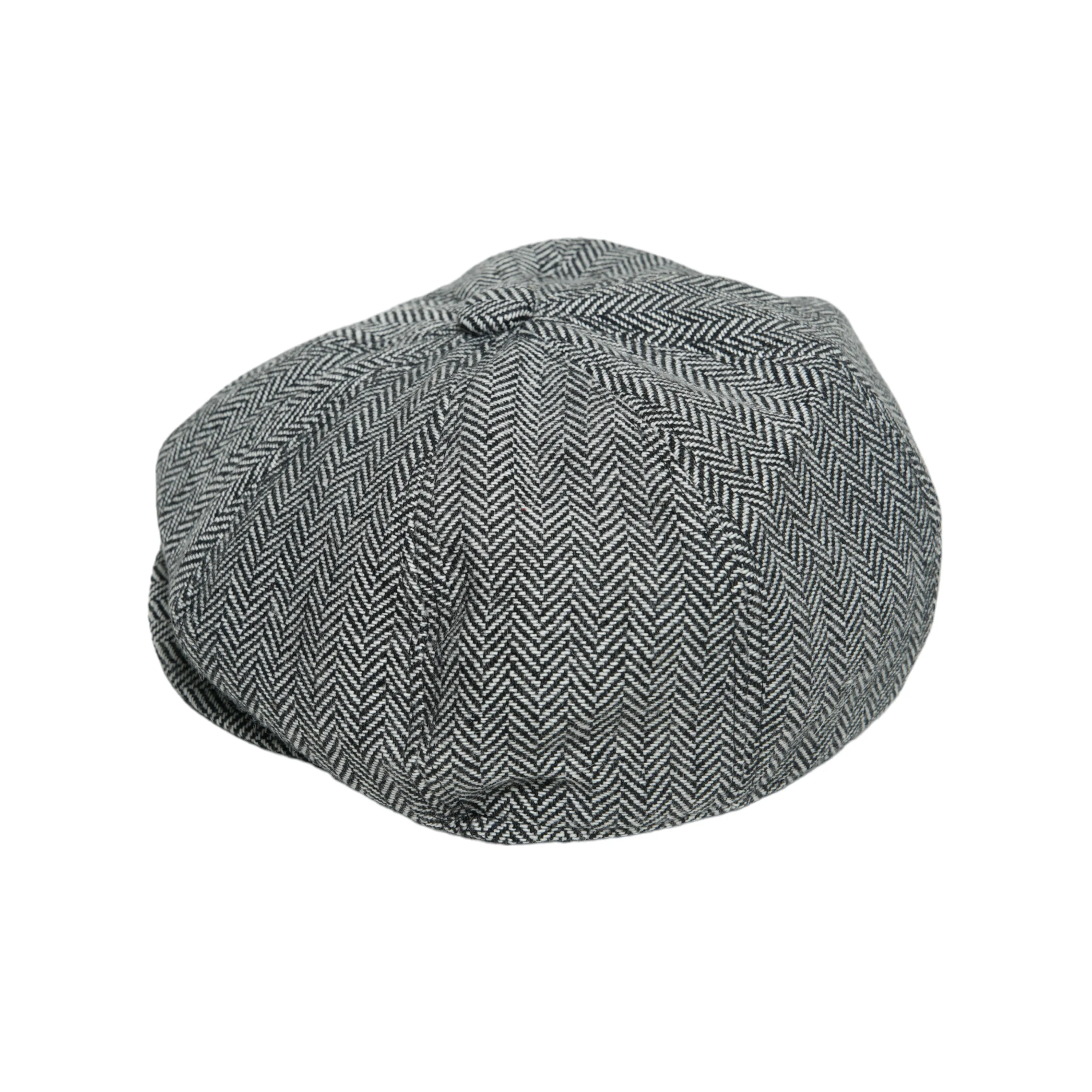 Chokore Herringbone Vintage Baker Boy Cap (Black & White)