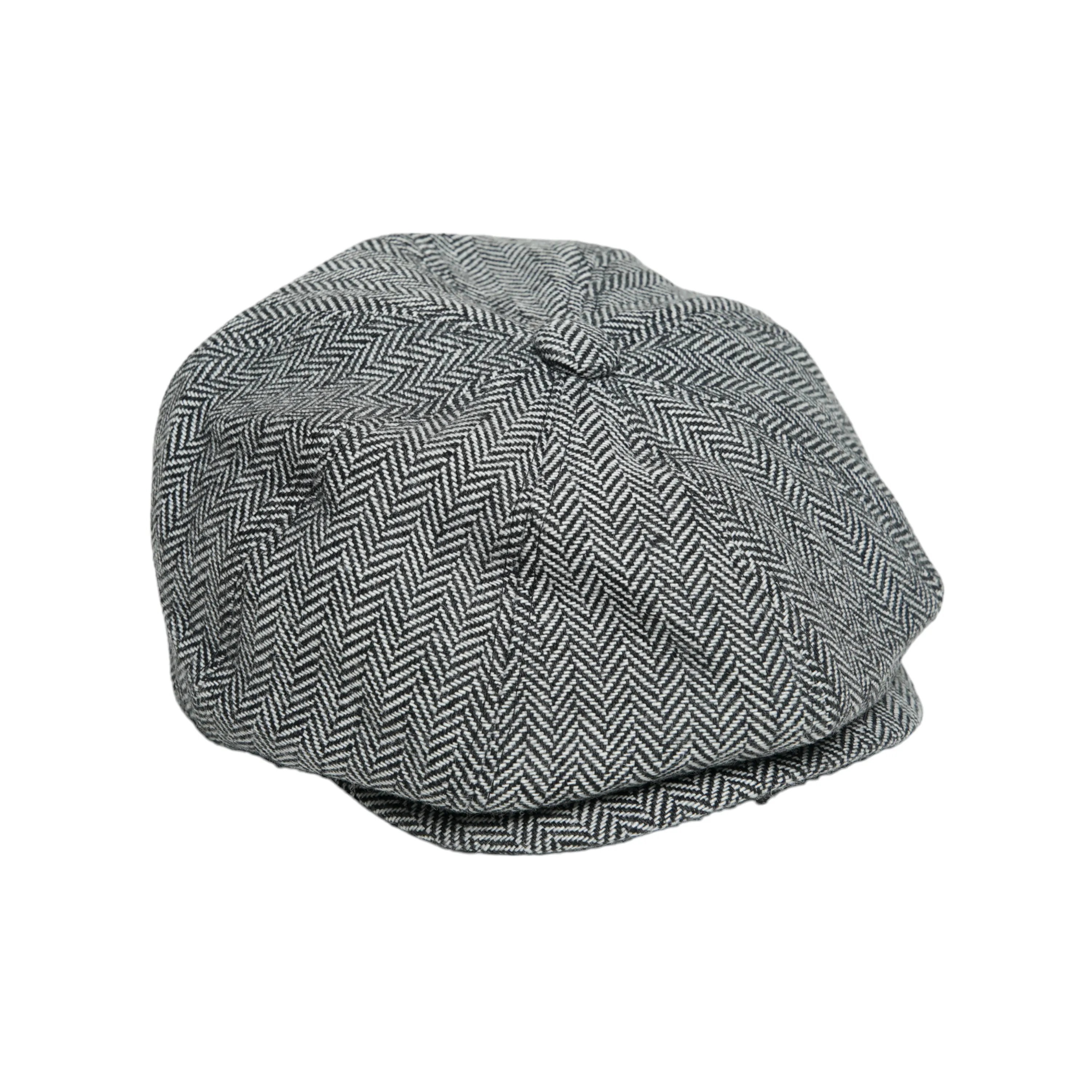 Chokore Herringbone Vintage Baker Boy Cap (Black & White)