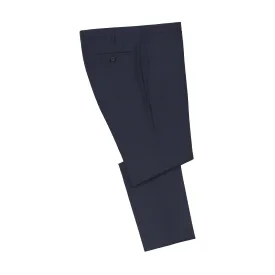 Classic Slim-Fit Wool Trousers in Crow Blue