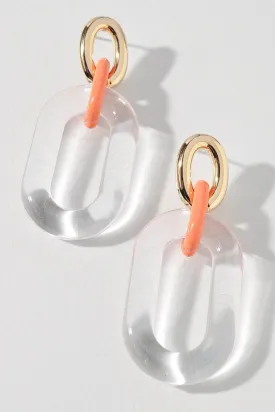 Clear & Colorful Chain Link Earring