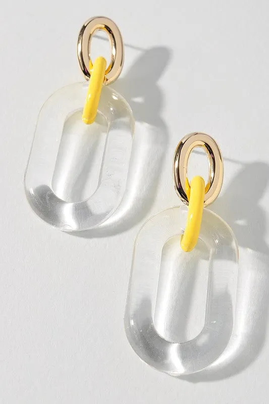 Clear & Colorful Chain Link Earring