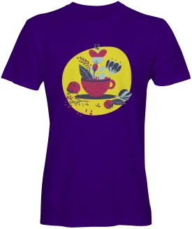 Colorful Cup With Flowers Graphic Tee