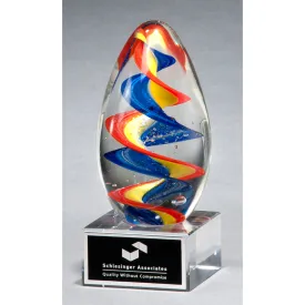 Colorful Egg-Shaped Art Glass