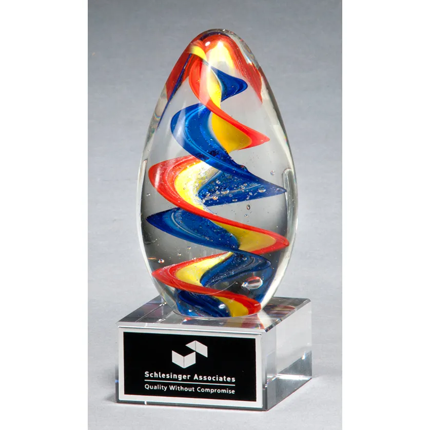 Colorful Egg-Shaped Art Glass