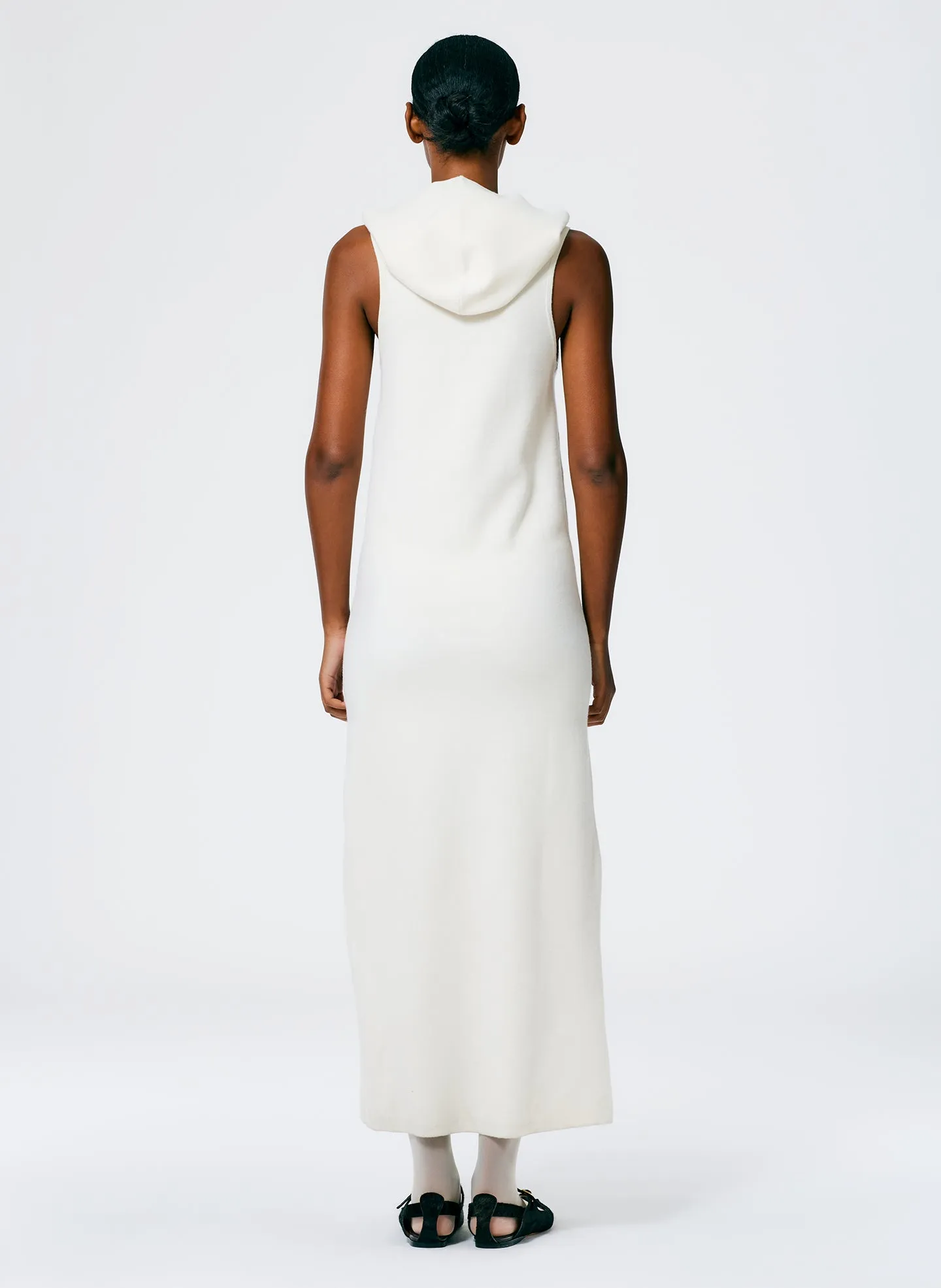 Compact Stretch Cashmere Hoodie Dress