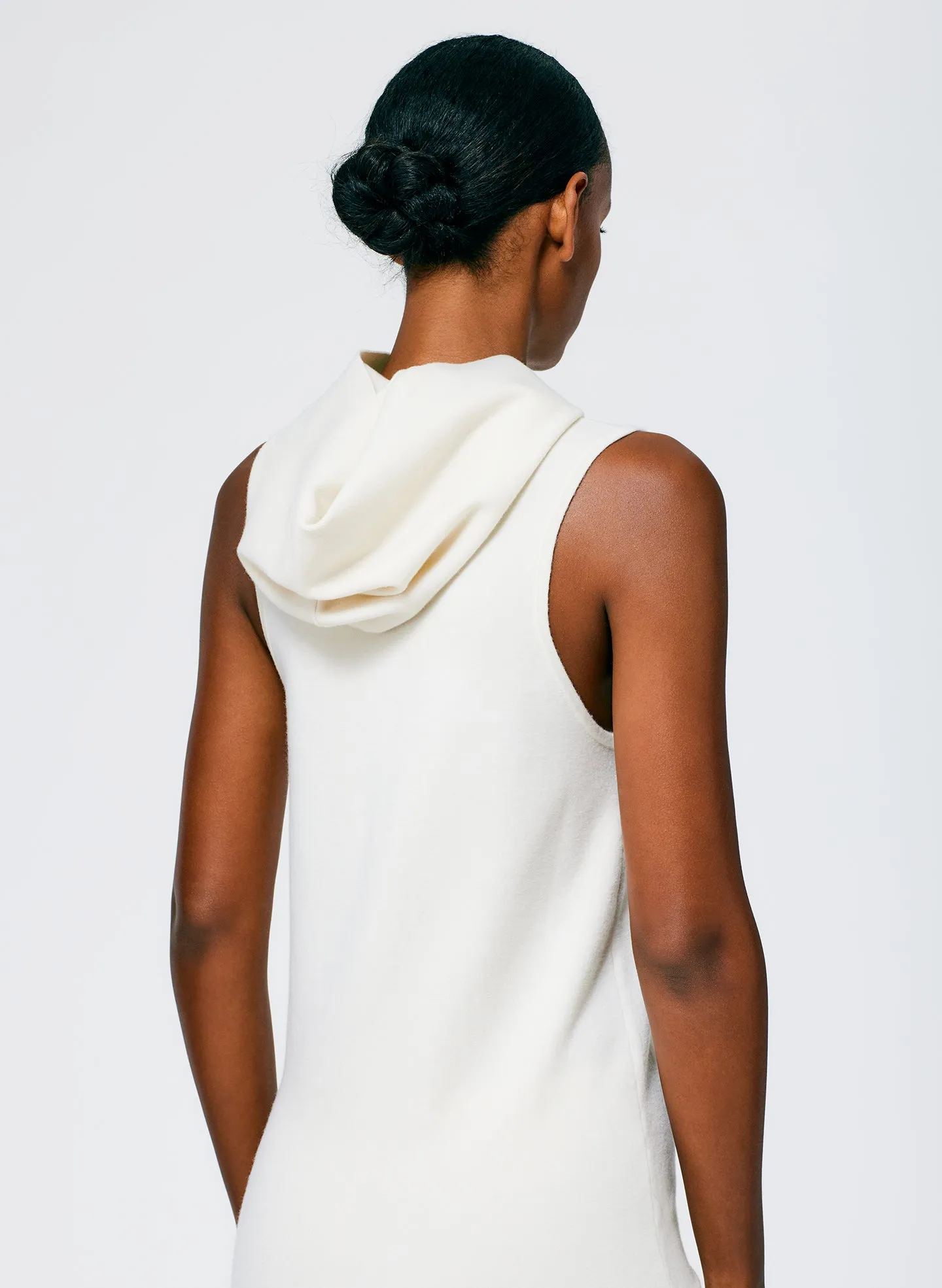 Compact Stretch Cashmere Hoodie Dress