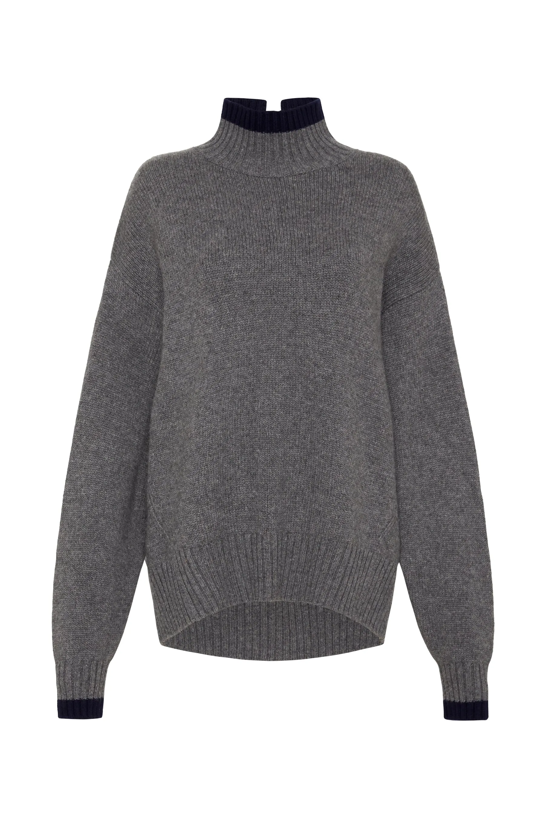 contrast detail turtleneck knit
