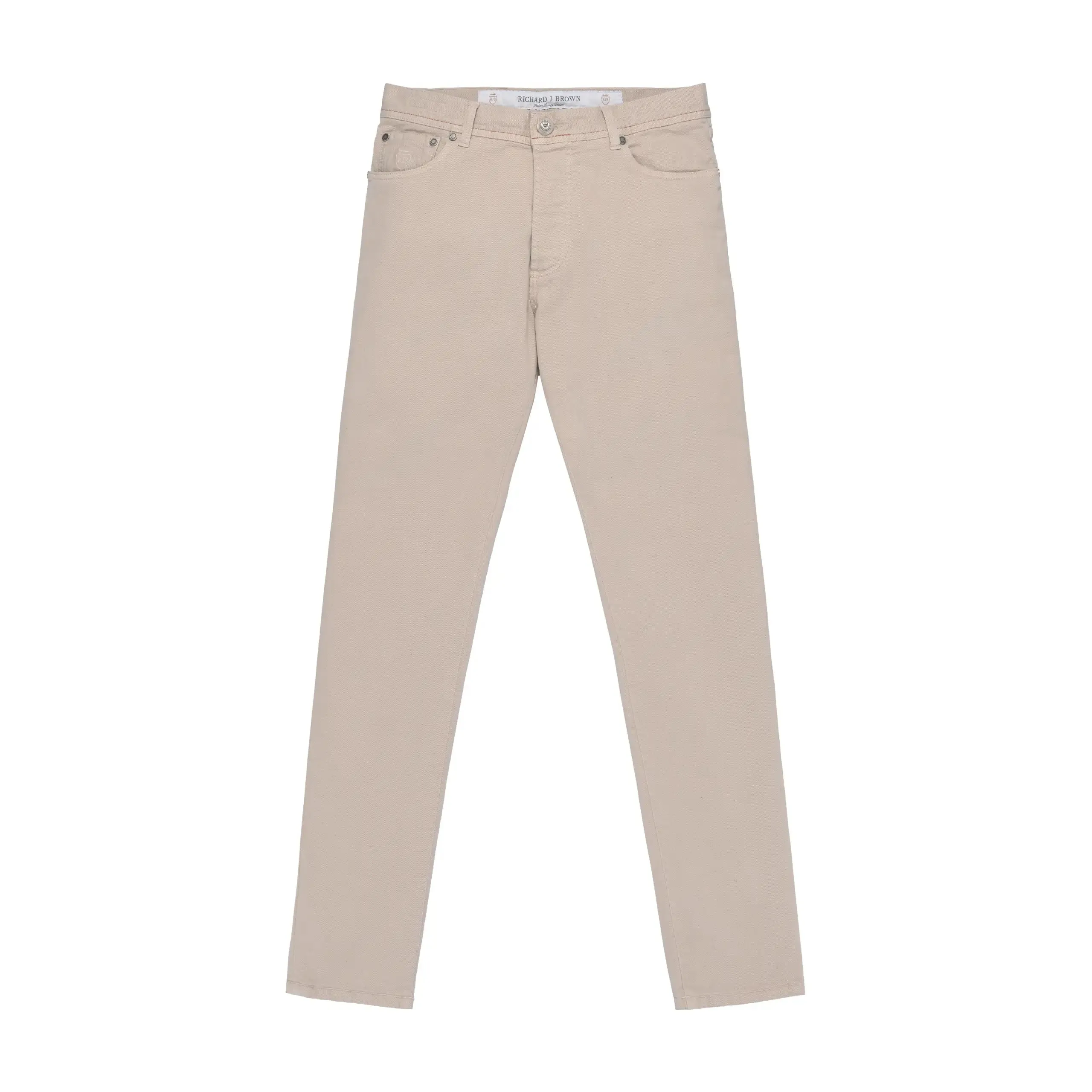 Cotton-Linen Blend Jeans in Beige