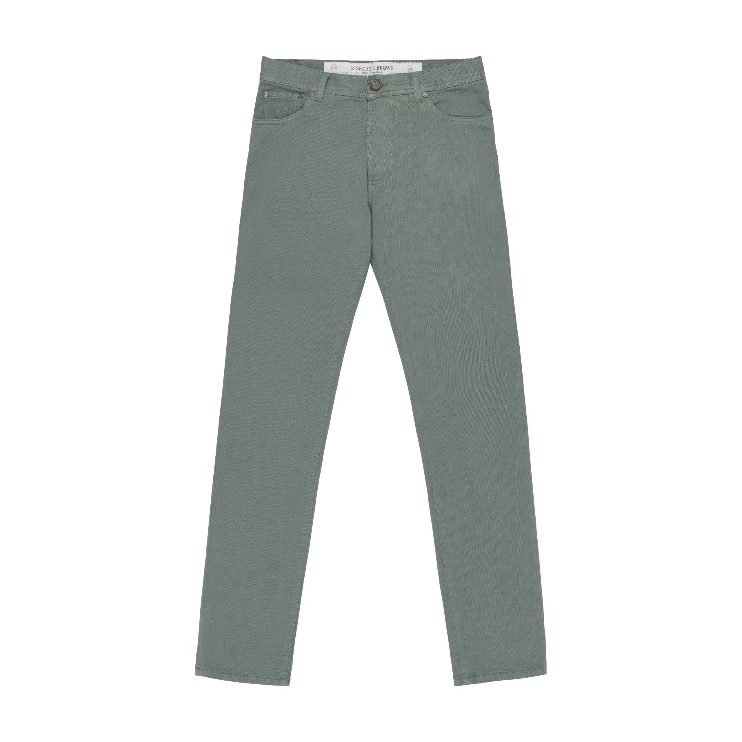 Cotton-Linen Blend Jeans in Green
