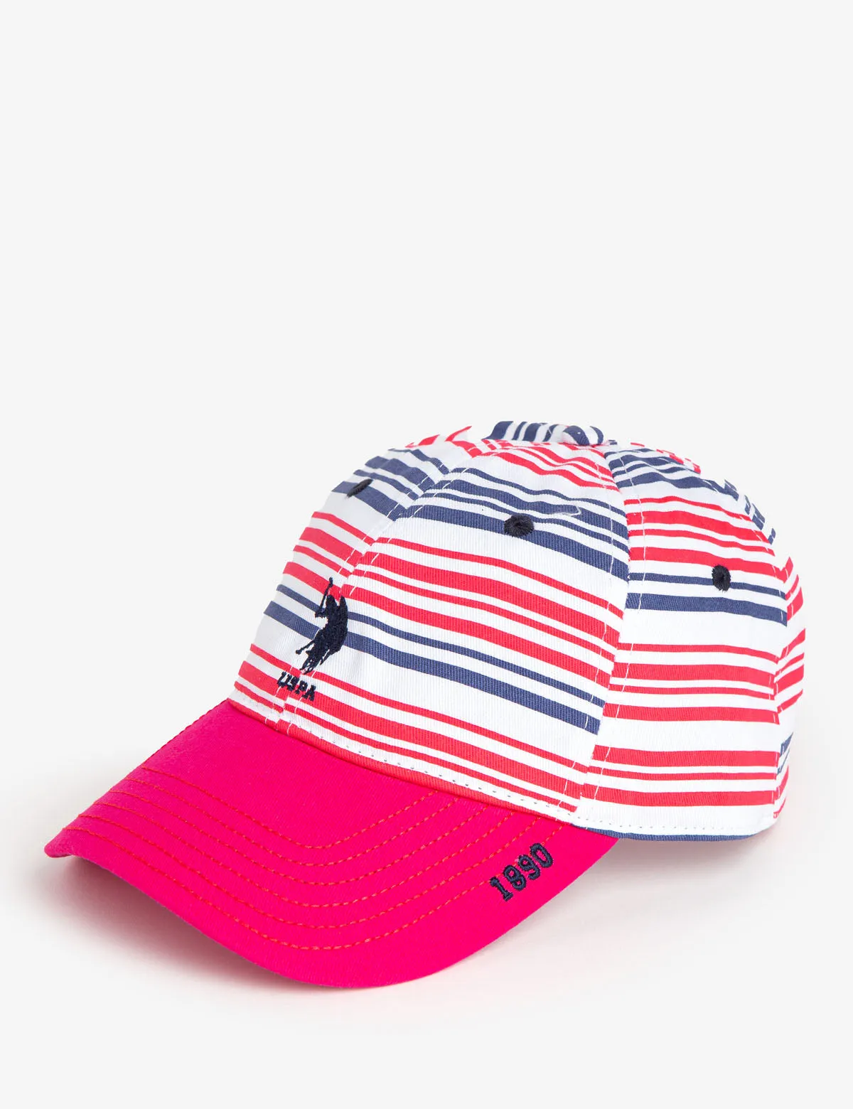 COTTON TWILL STRIPE BASEBALL CAP