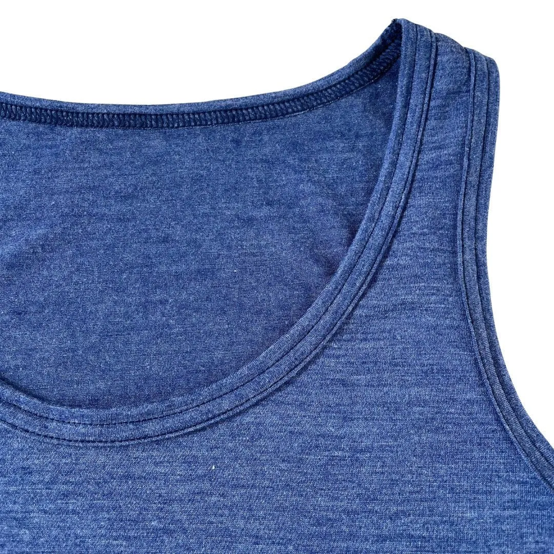 Damen Tank Top royal blau NEU, Merinowolle & Seide (bio/GOTS)