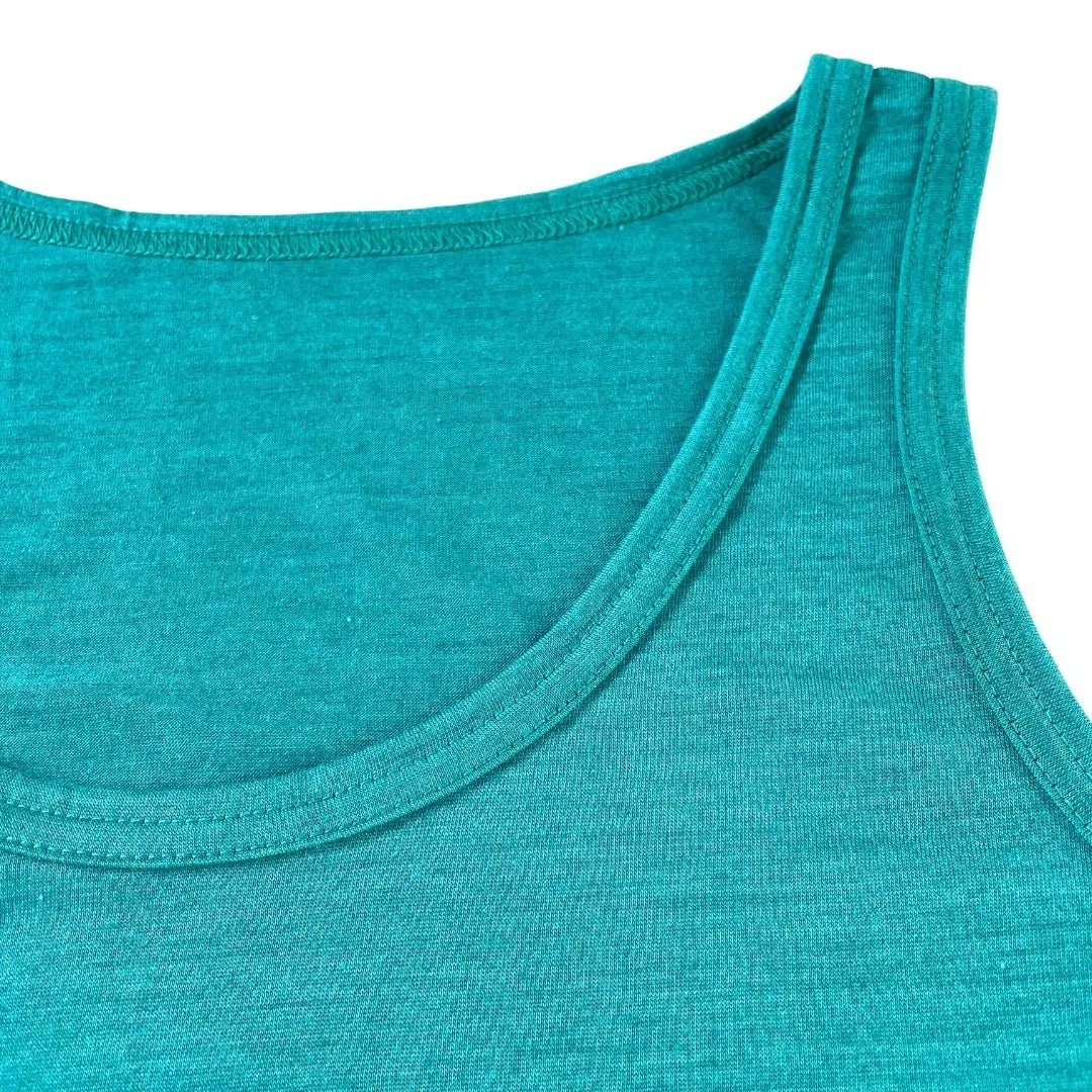 Damen Tank Top smaragd, Merinowolle & Seide (bio/GOTS)