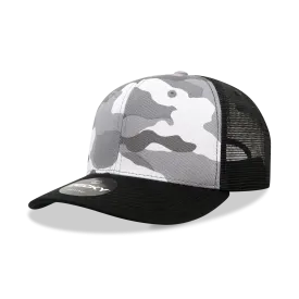 Decky 1054 Camo Curve Bill Trucker Hat, 6 Panel Camo Trucker Cap