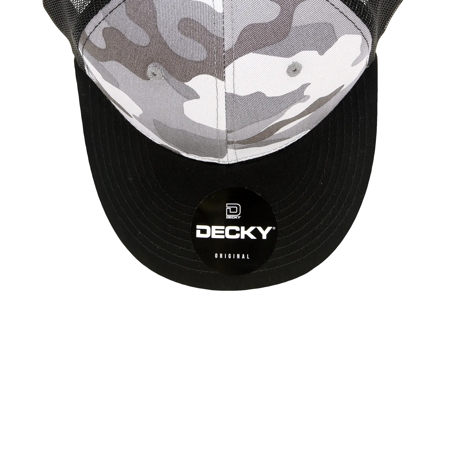Decky 1054 Camo Curve Bill Trucker Hat, 6 Panel Camo Trucker Cap