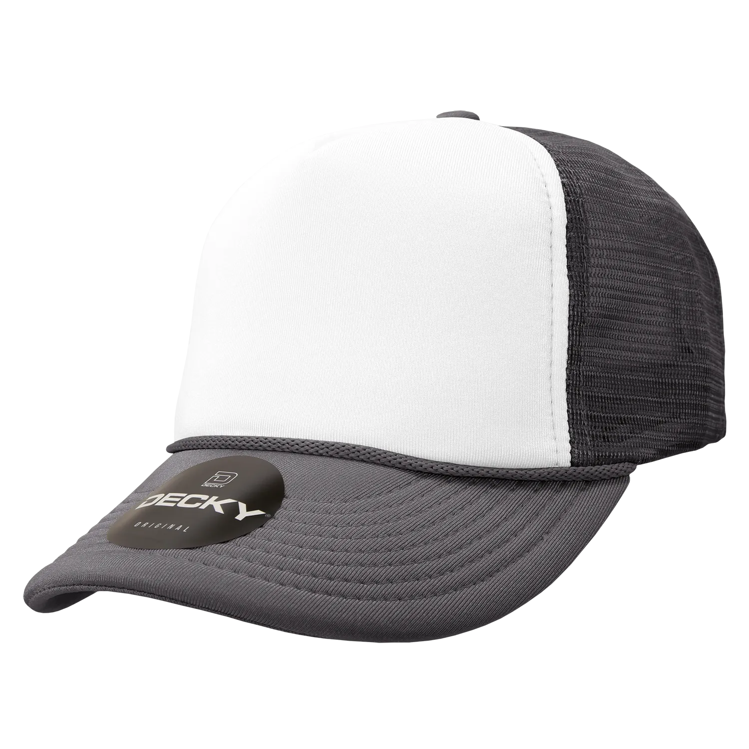 Decky 210 Blank Foam Trucker Hat, Two Tone Mesh Back Cap