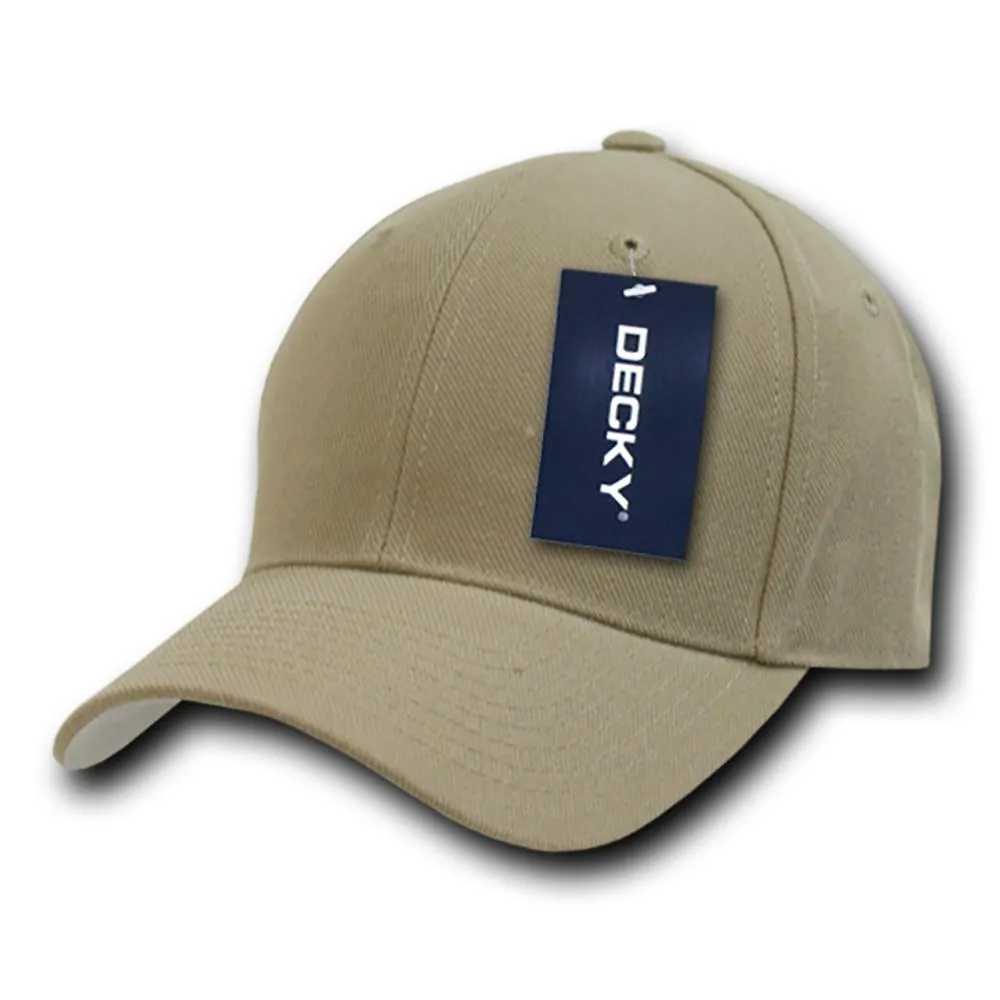 Decky 402 - Fitted Baseball Cap, Blank Fitted Hat (Sizes: 6 3/4 - 7 1/8)