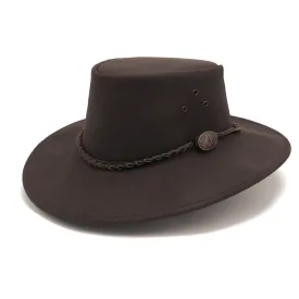 Echuca Oiled Leather Australian Hat in Brown
