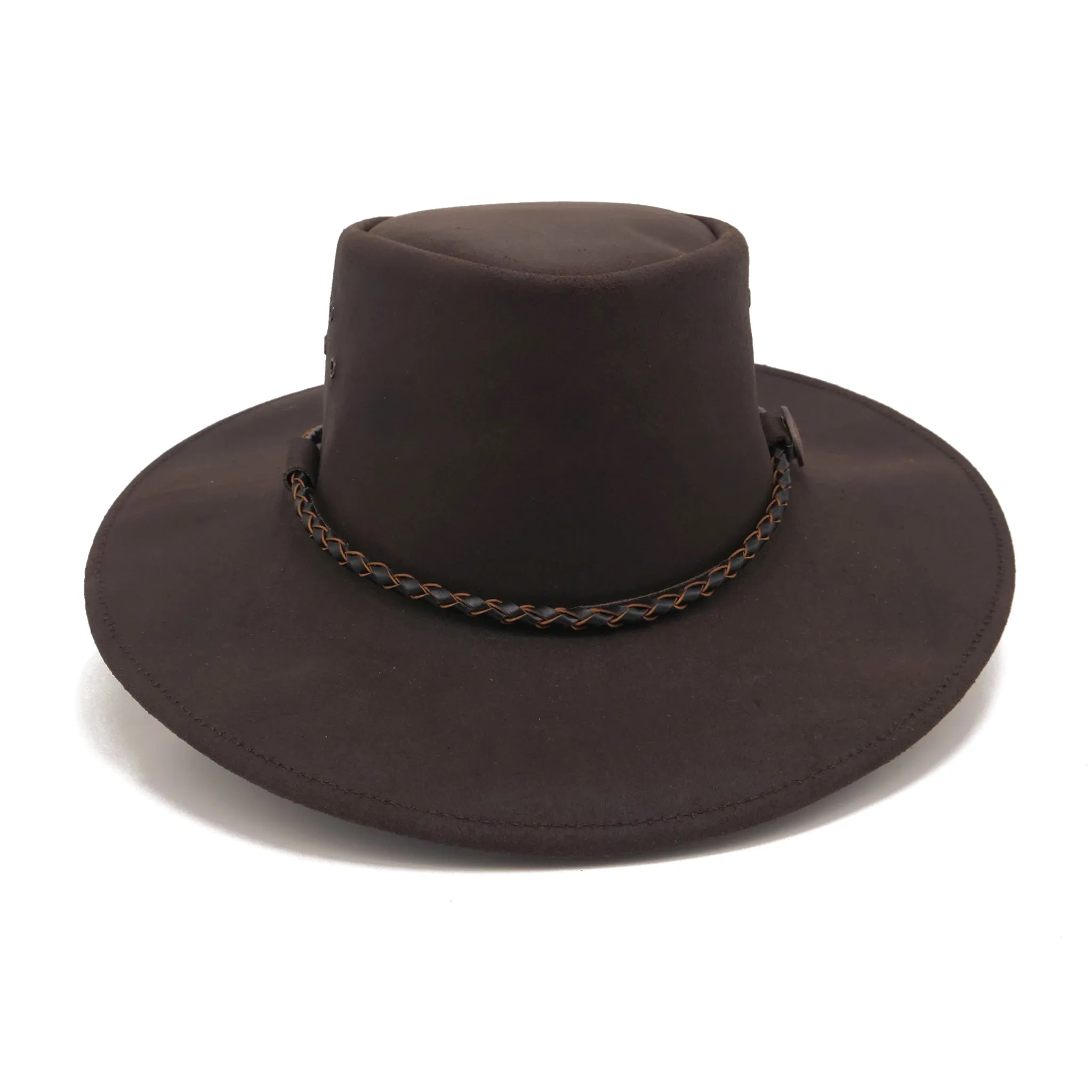Echuca Oiled Leather Australian Hat in Brown