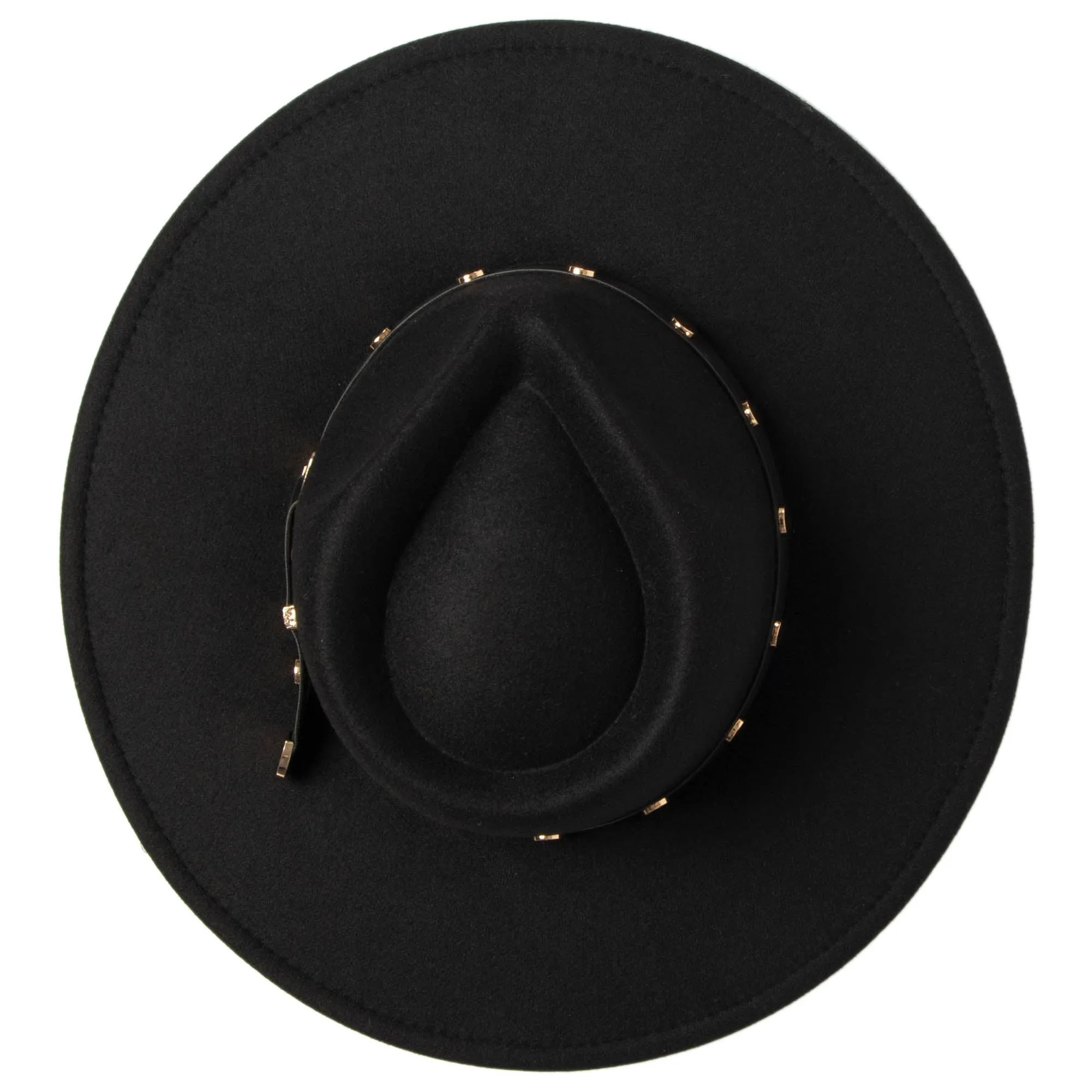 Faux Felt Fedora with Western Buckle Band