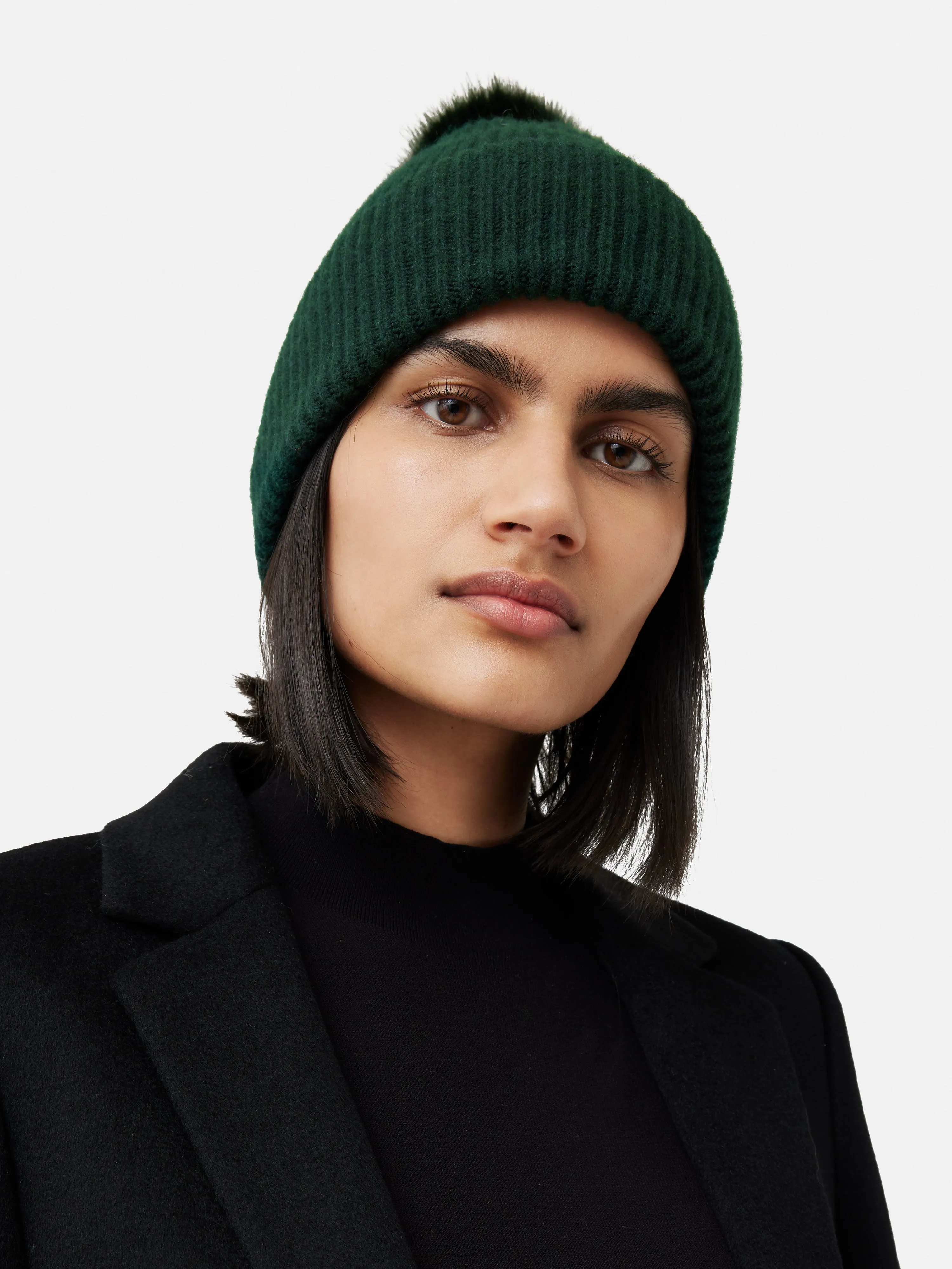 Faux Fur Pom Hat | Green