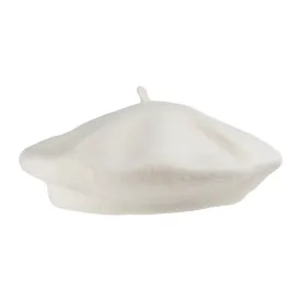 Felt Beret Hat - White