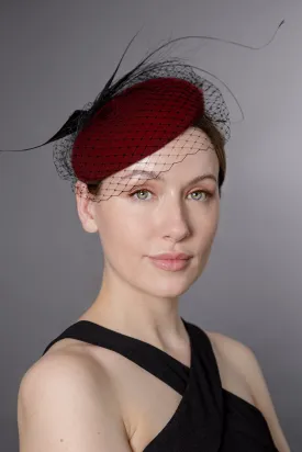Felt Mini Beret with Feather Detail - Helene